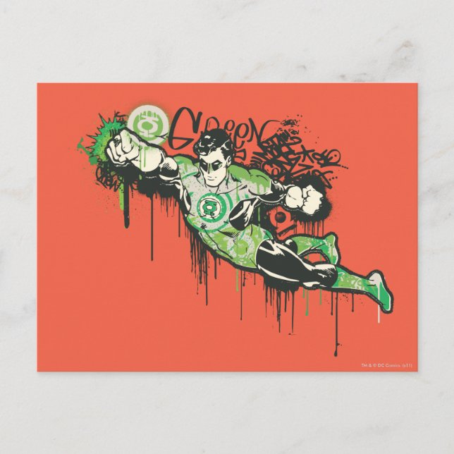 Green Lantern Graffiti-Zeichen Postkarte (Vorderseite)