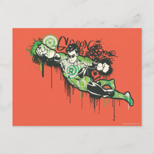 Green Lantern Graffiti-Zeichen Postkarte