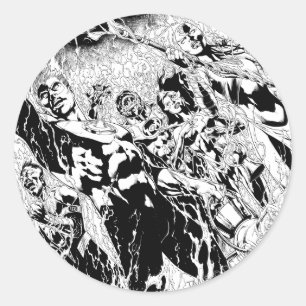 Green Lantern Group Runder Aufkleber