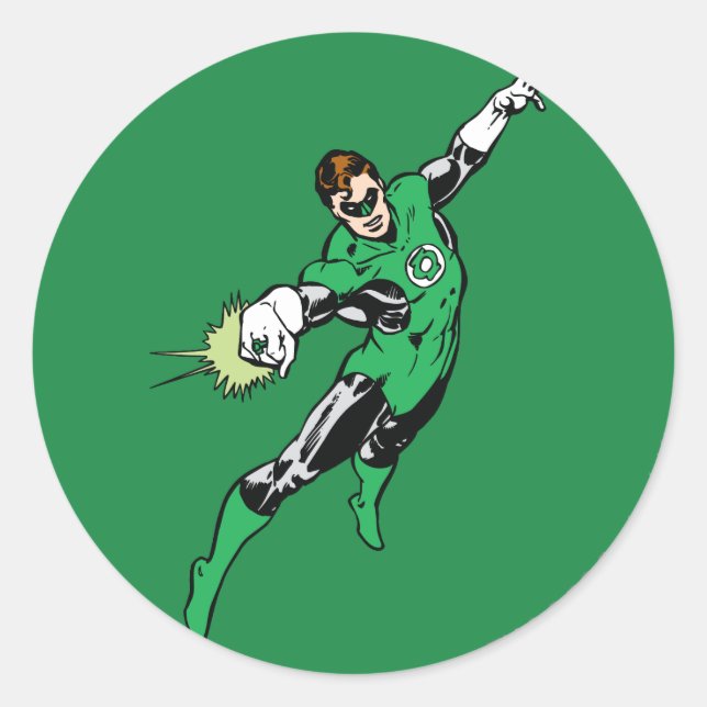 Green Lantern Jump Runder Aufkleber (Vorderseite)