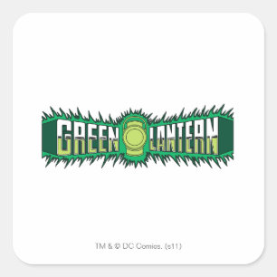 Green Lantern Logo - Grüne Flammen Quadratischer Aufkleber