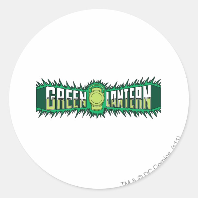 Green Lantern Logo - Grüne Flammen Runder Aufkleber (Vorderseite)