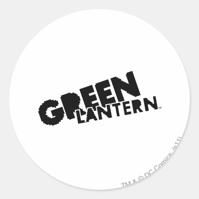 Green Lantern Logo - Pixel Runder Aufkleber (Vorderseite)