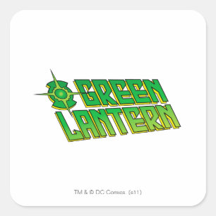 Green Lantern Logo - Slanted Quadratischer Aufkleber