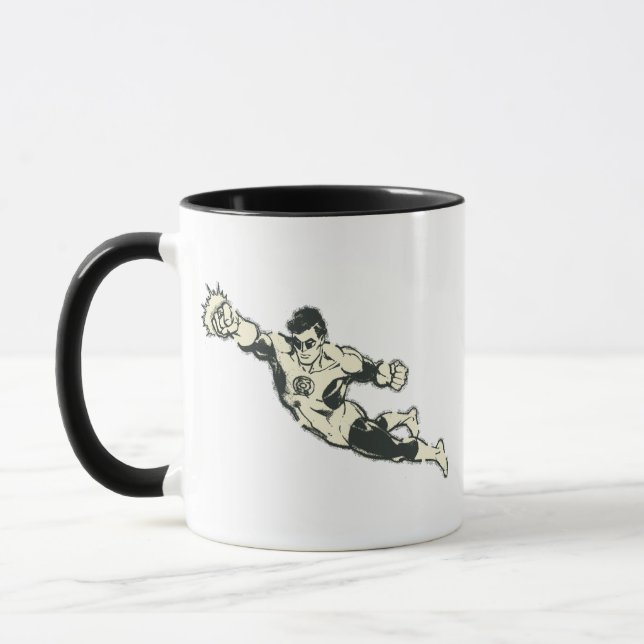 Green Lantern Punches Grunge Tasse (Links)