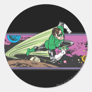 Green Lantern Races Thru Space Runder Aufkleber