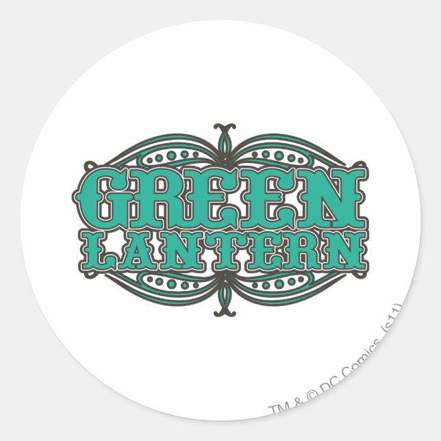 Green Lantern Showtime Letters Runder Aufkleber (Vorderseite)