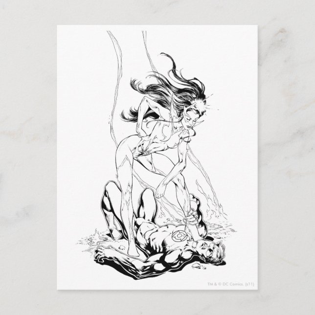 Green Lantern und Star Sapphire Postkarte (Vorderseite)