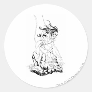 Green Lantern und Star Sapphire Runder Aufkleber