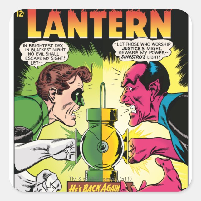 Green Lantern vs Sinestro Quadratischer Aufkleber (Vorderseite)