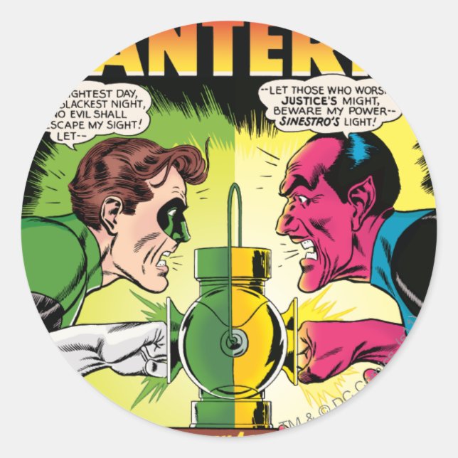 Green Lantern vs Sinestro Runder Aufkleber (Vorderseite)