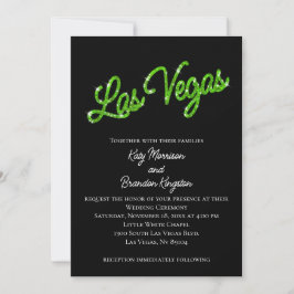 Green Las Vegas Glitzern Einladung zur Hochzeit