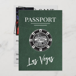 Green Las Vegas Passport Save the Date