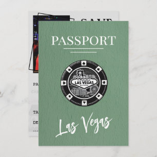 Green Las Vegas Passport Save the Date