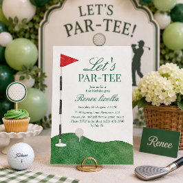 Green Lass's Par-T-Shirt Golf Erstgeburtstag Einla Dankeskarte