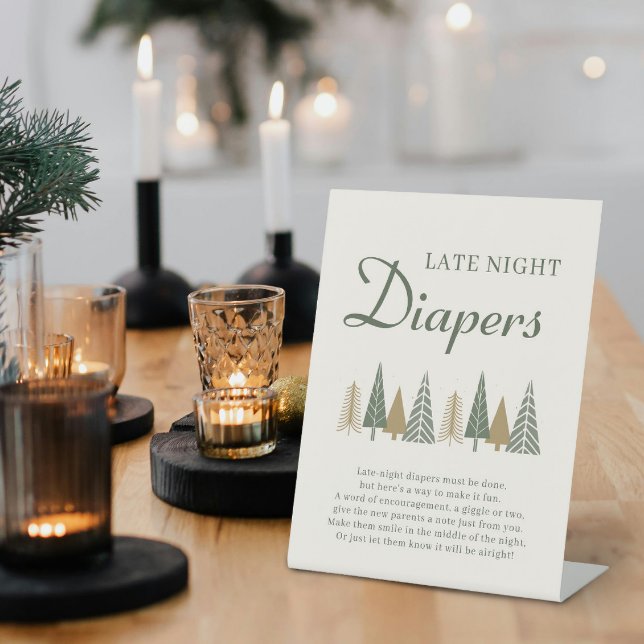 Green Late Night Diapers Winter Baby Showspiel Sockelschild (Von Creator hochgeladen)