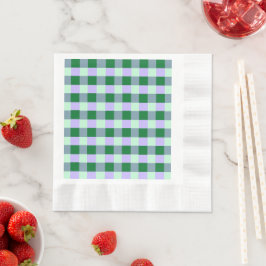 Green & Lavender Gingham Stripes Karo Muster Serviette