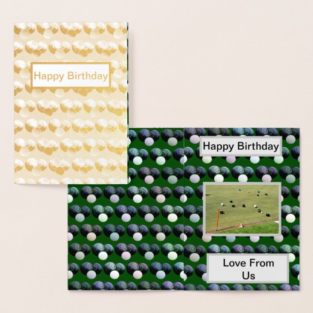 Green Lawn Bowls, Gold Foil Birthday Card, Folienkarte (Anzeige)