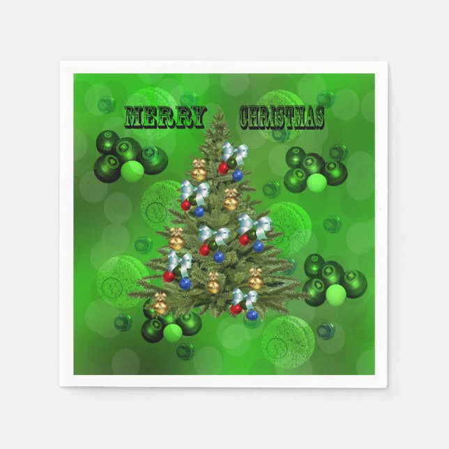 Green Lawn Bowls Weihnachtsdesign, Serviette (Vorderseite)