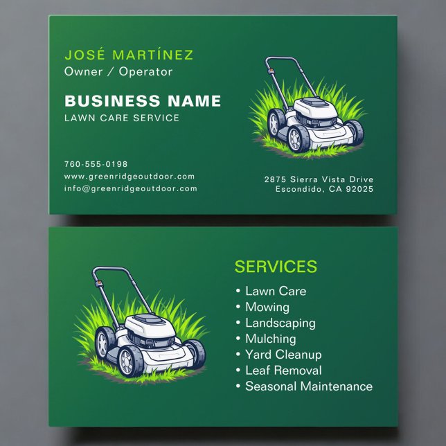 Green Lawn Service Professional Visitenkarte (Von Creator hochgeladen)