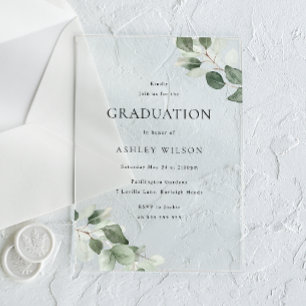 Green Leaf Abschluss Celebration Party Acryleinladungen