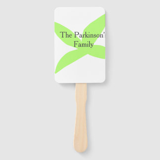 Green leaf abstract pastel family name retro boho fächer