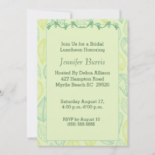Green Leaf Bridal Luncheon Einladung