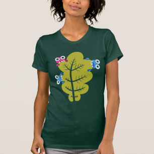 Green Leaf Funny Cartoon Bugs T-Shirt