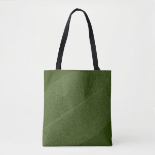 Green Leaf Grid Illustration Tote Bag