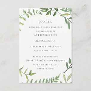 Green Leaf Hochzeitshotel Unterkunft Begleitkarte