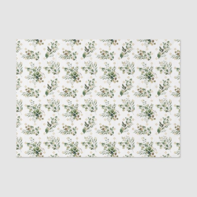 Green Leaf Muster 23 Seidenpapier (Vorderseite)