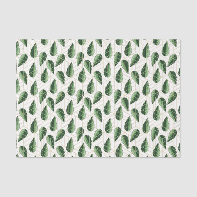 Green Leaf Muster 24 Seidenpapier (Vorderseite)