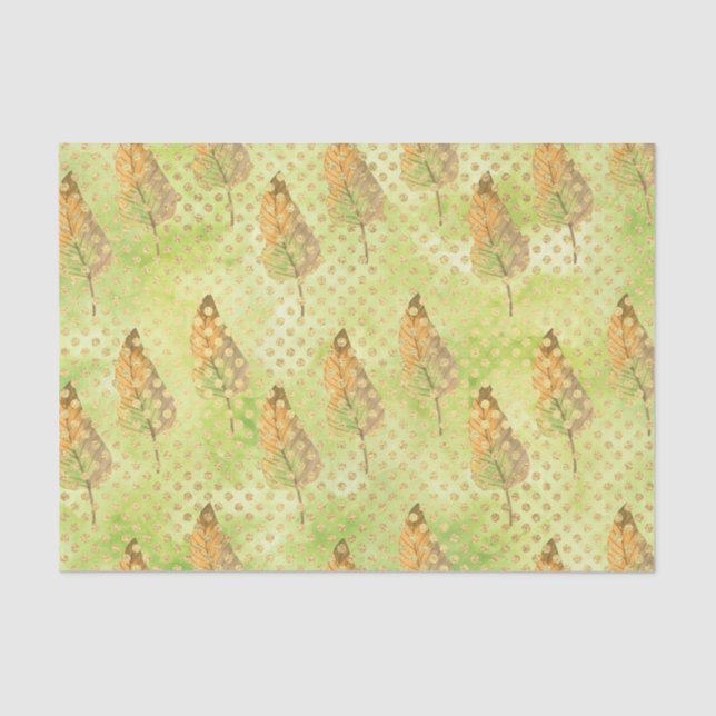 Green Leaf Muster 9 Seidenpapier (Vorderseite)