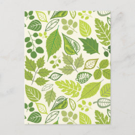 Green Leaf Muster Postkarte