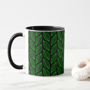 Green Leaf Muster Tasse
