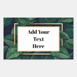 Green Leaf Shipping Labels Rechteckiger Aufkleber