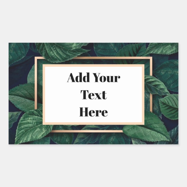 Green Leaf Shipping Labels Rechteckiger Aufkleber (Vorderseite)