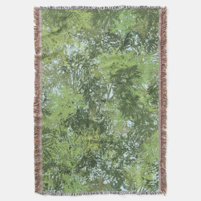 Green Leaf Trees With Blue Sky Peaking Through Art Decke (Vorderseite Vertikal)