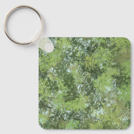 Green Leaf Trees With Blue Sky Peaking Through Art Schlüsselanhänger