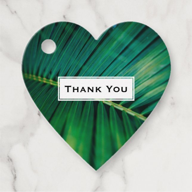 Green Leaf Tropical Forest Nature Foto Vielen Dank Geschenkanhänger (Vorderseite)