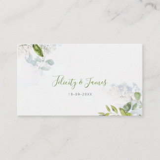Green Leafy Floral Wedding Card Begleitkarte