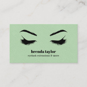 GREEN LEATHER chic Eyelash Browbar beruflich Visitenkarte