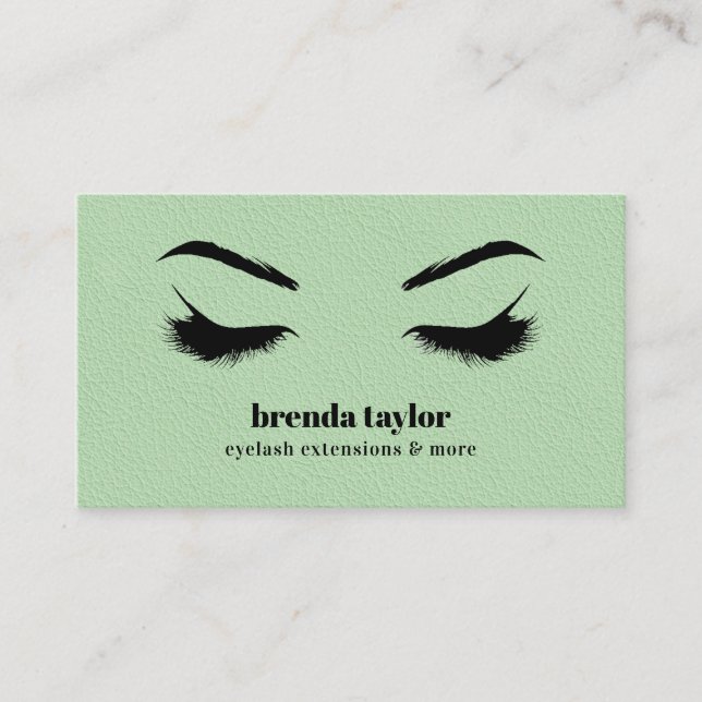 GREEN LEATHER chic Eyelash Browbar beruflich Visitenkarte