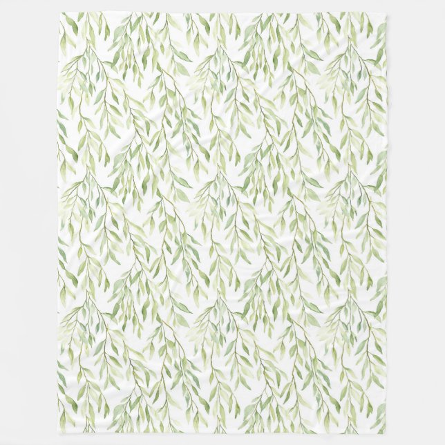 Green Leaves Fleecedecke (Vorderseite)