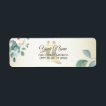 Green Leaves Flower Golden Wedding Return Address<br><div class="desc">Green Leaves Flower Golden Wedding Return Address label. Unique,  beautiful,  stylish design. Easy to be personalized. Font style,  size and colors can be changed. Matching items available.</div>