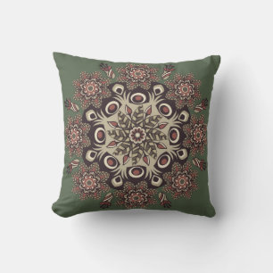 Green/Lemon Chiffon Reversible Mandala Pillow Kissen
