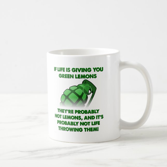 Green Lemons Funny Mug Kaffeetasse (Rechts)