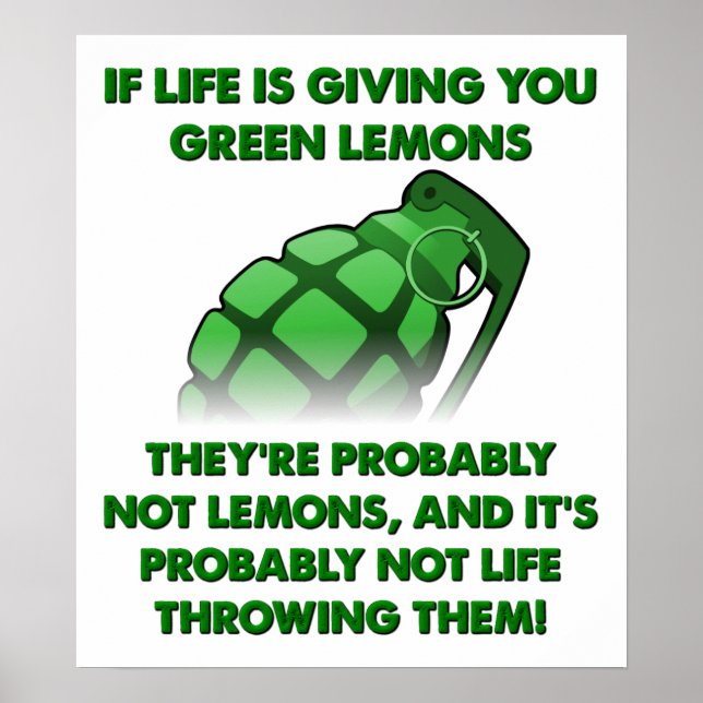 Green Lemons Funny Poster (Vorne)