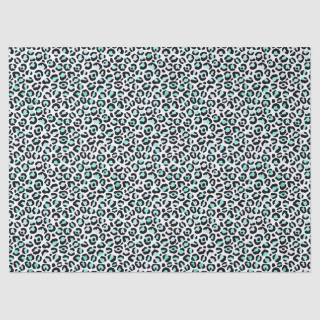 Green Leopard Print auf der White Decoupage Seidenpapier (Vorderseite)