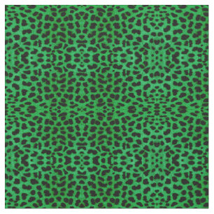 Green Leopard Print Stoff